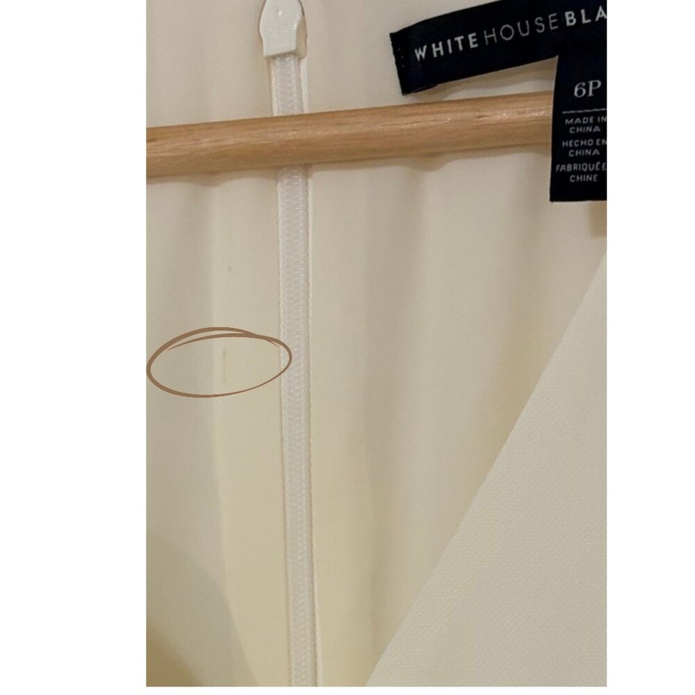 White House Black Market Flowy Wide Leg Overlay Ivory Jumpsuit 6P - Picture 12 of 12